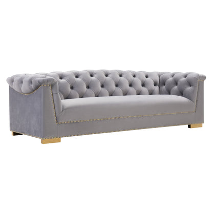 Farah 91" Performance Velvet Sofa by Inspire Me! Home Decor - Grey