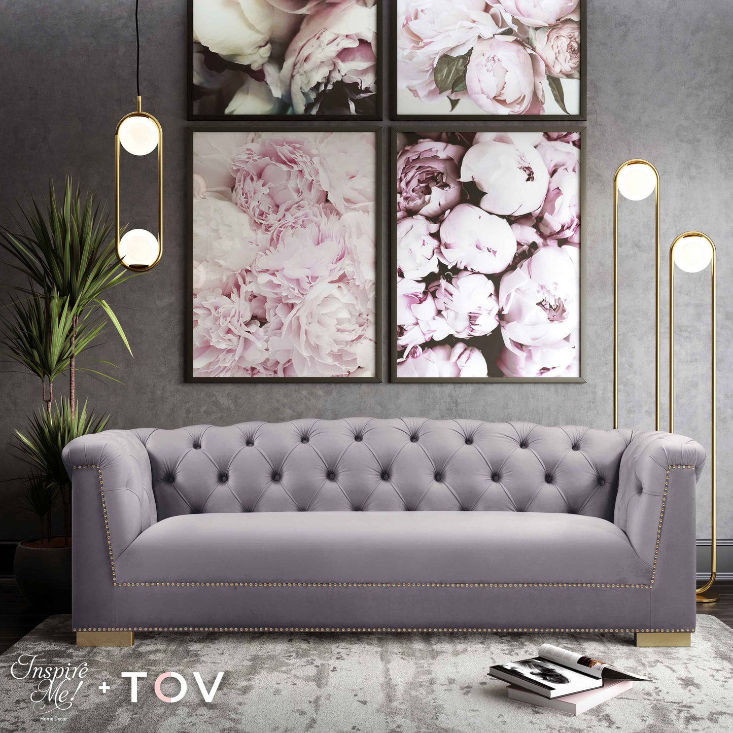 Farah 91" Performance Velvet Sofa by Inspire Me! Home Decor