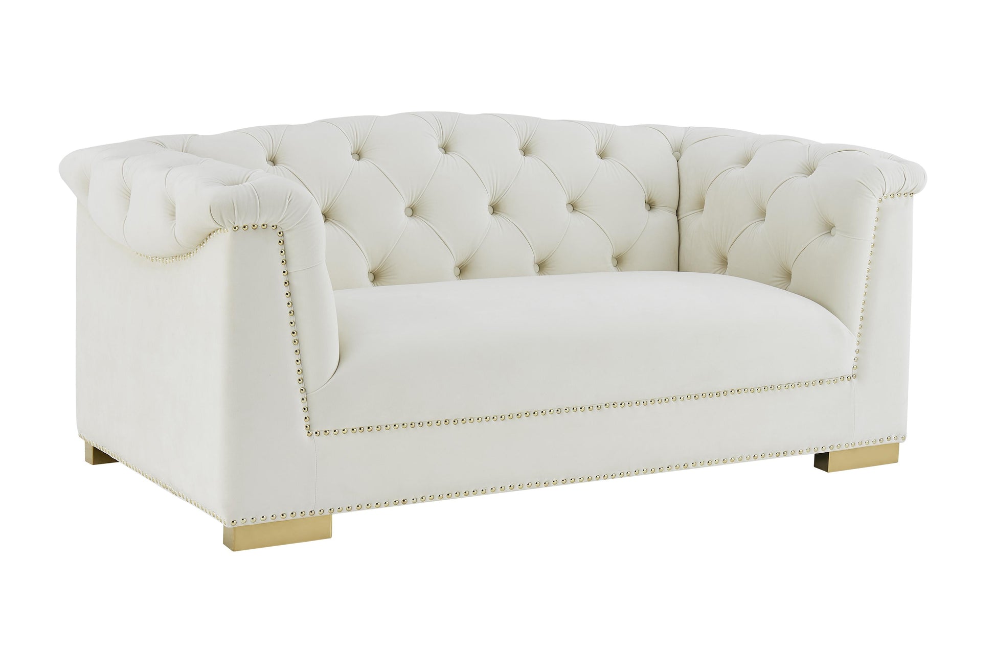 Farah 69" Performance Velvet Loveseat by Inspire Me! Home Decor - Cream