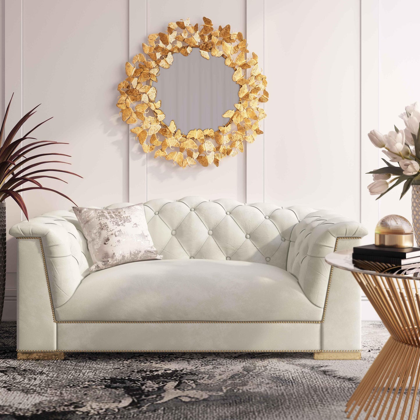 Farah 69" Performance Velvet Loveseat by Inspire Me! Home Decor