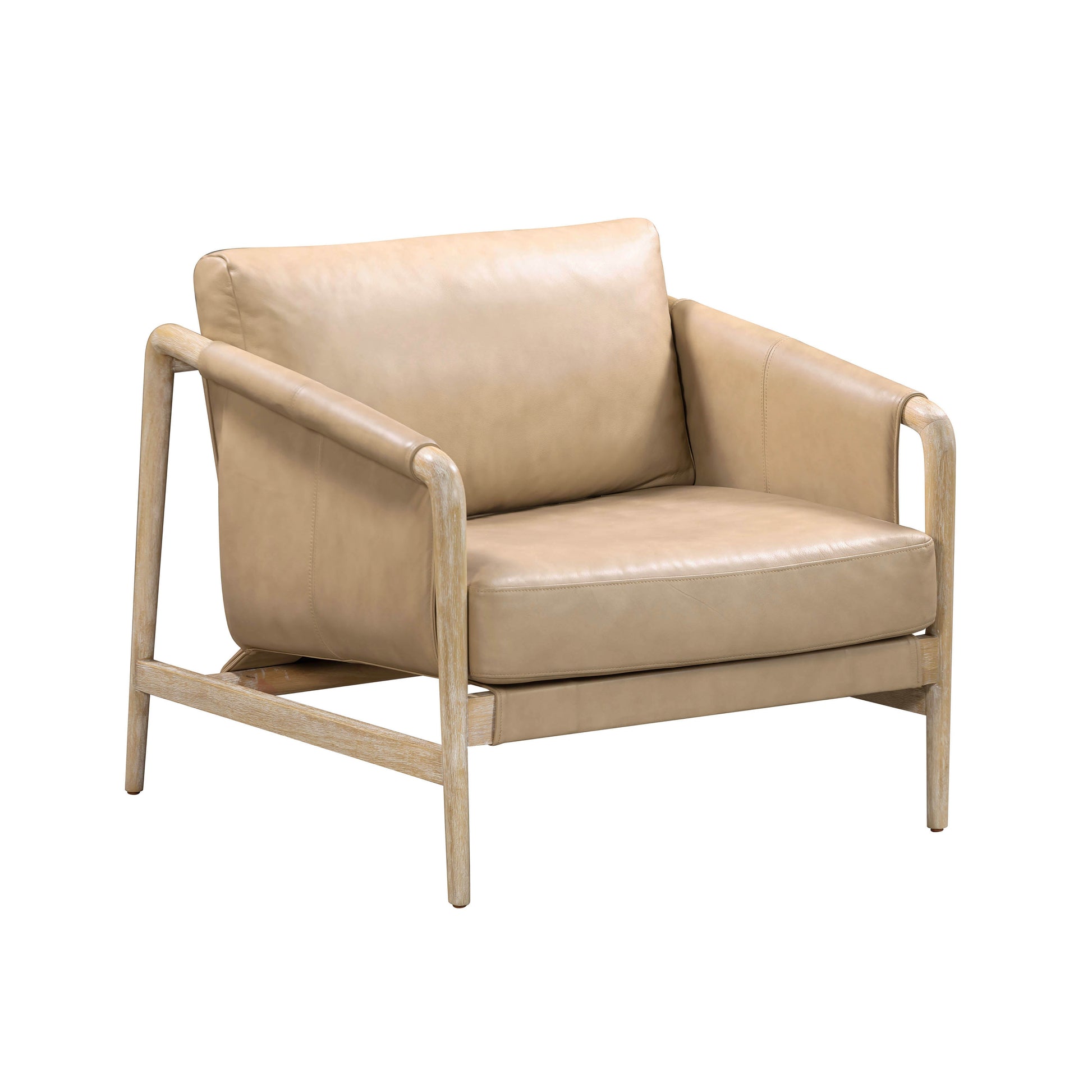 Chakka Contract-Grade Genuine Leather Accent Chair - Tan