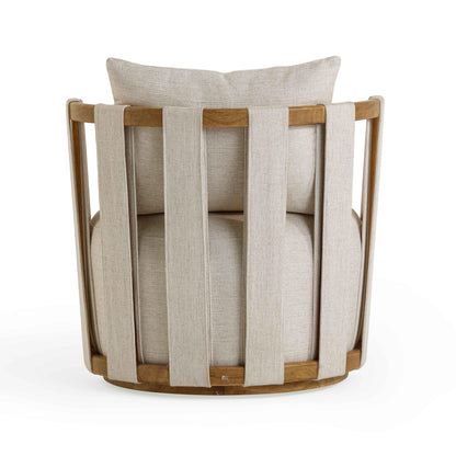 Paolo Textured Contract-Grade Weave Fabric Swivel Accent Chair