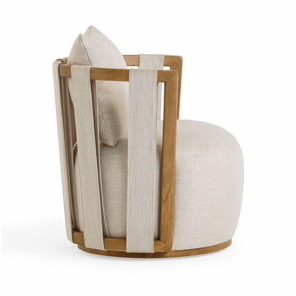 Paolo Textured Contract-Grade Weave Fabric Swivel Accent Chair