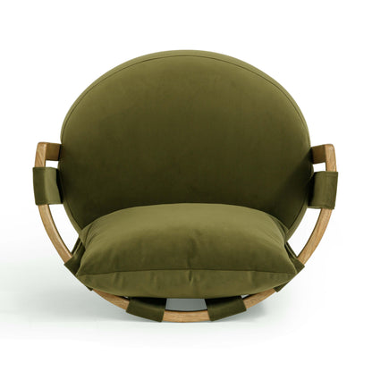 Paolo Upcycled Contract-Grade Fabric Swivel Accent Chair
