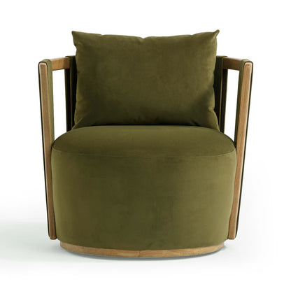 Paolo Upcycled Contract-Grade Fabric Swivel Accent Chair
