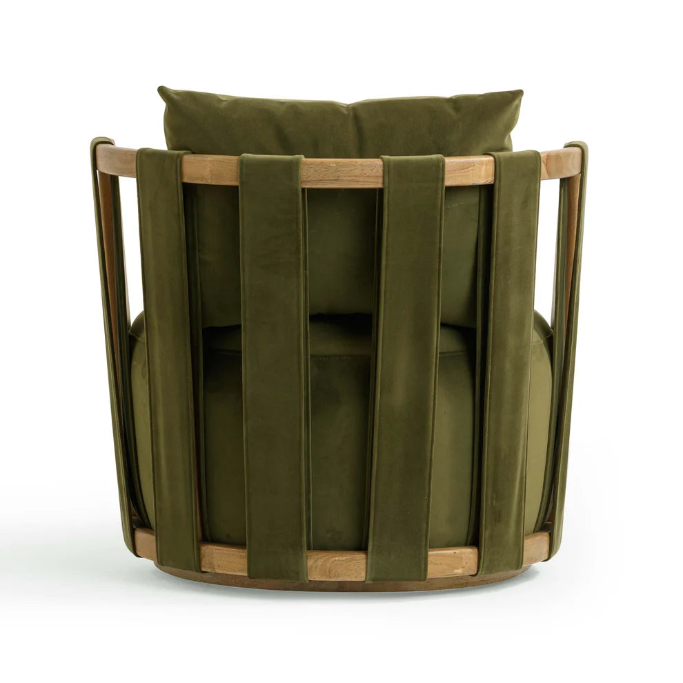 Paolo Upcycled Contract-Grade Fabric Swivel Accent Chair