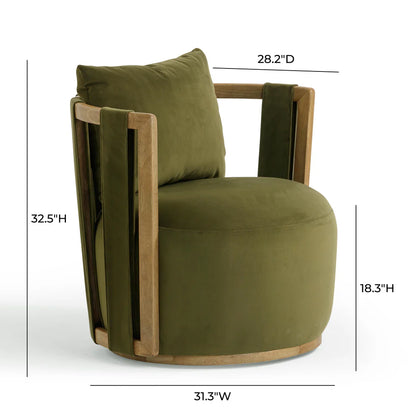 Paolo Upcycled Contract-Grade Fabric Swivel Accent Chair