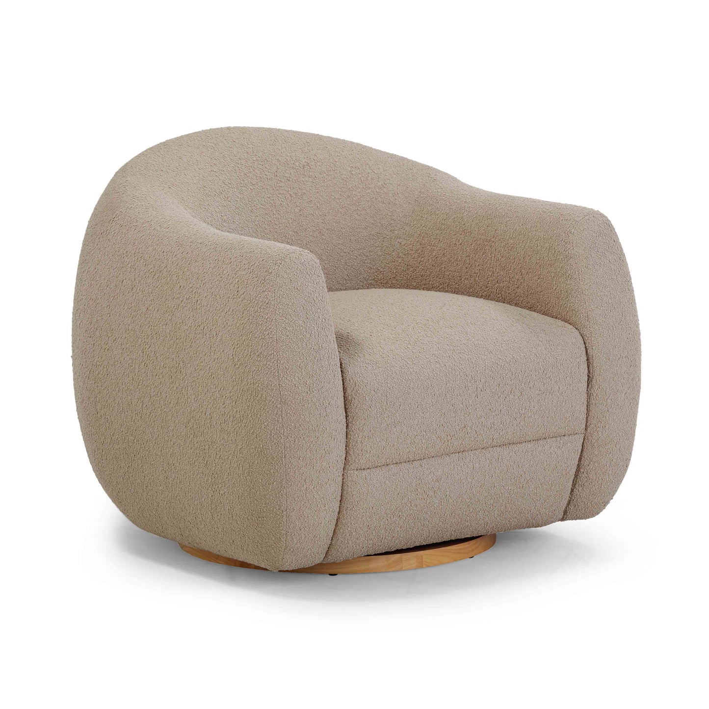 Judy Boucle Swivel Accent Chair - Taupe