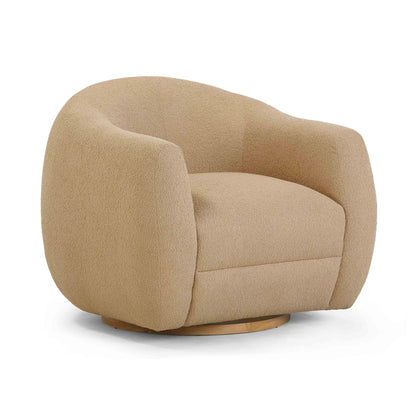 Judy Boucle Swivel Accent Chair - Honey