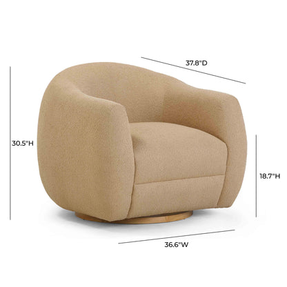 Judy Boucle Swivel Accent Chair