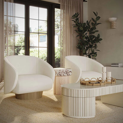 Bella 48" Cream Oval Coffee Table