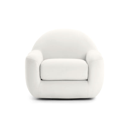 Tiago Performance Velvet Swivel Accent Chair - Cream