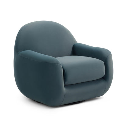 Tiago Performance Velvet Swivel Accent Chair - Dark Teal