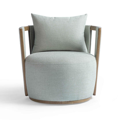 Paolo Textured Contract-Grade Weave Fabric Swivel Accent Chair