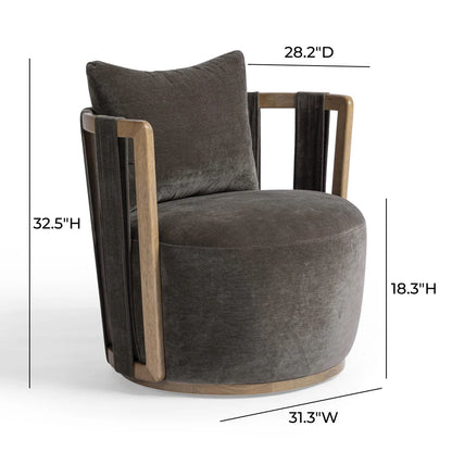 Paolo Upcycled Contract-Grade Fabric Swivel Accent Chair