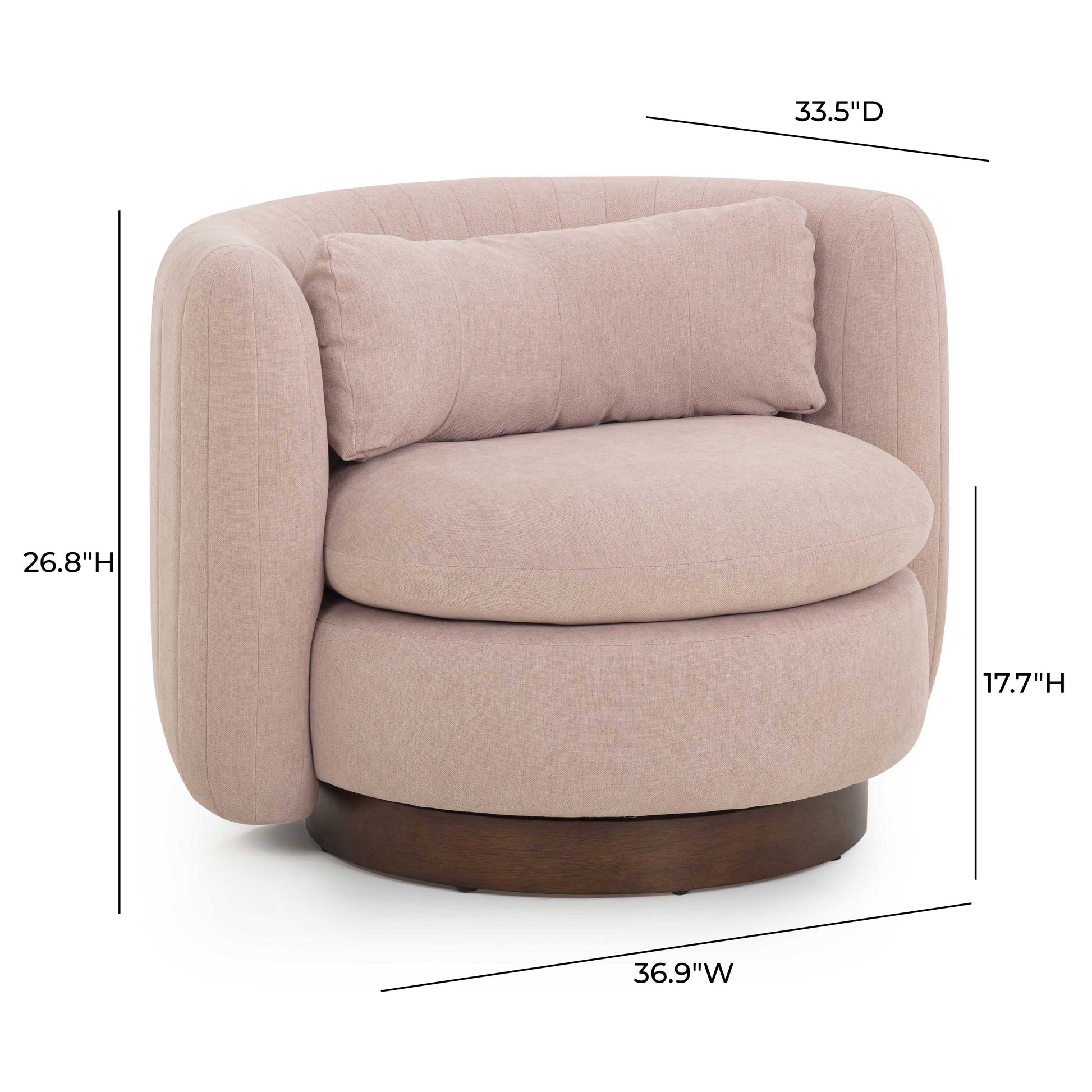 Nura Contract-Grade Chenille Swivel Accent Chair