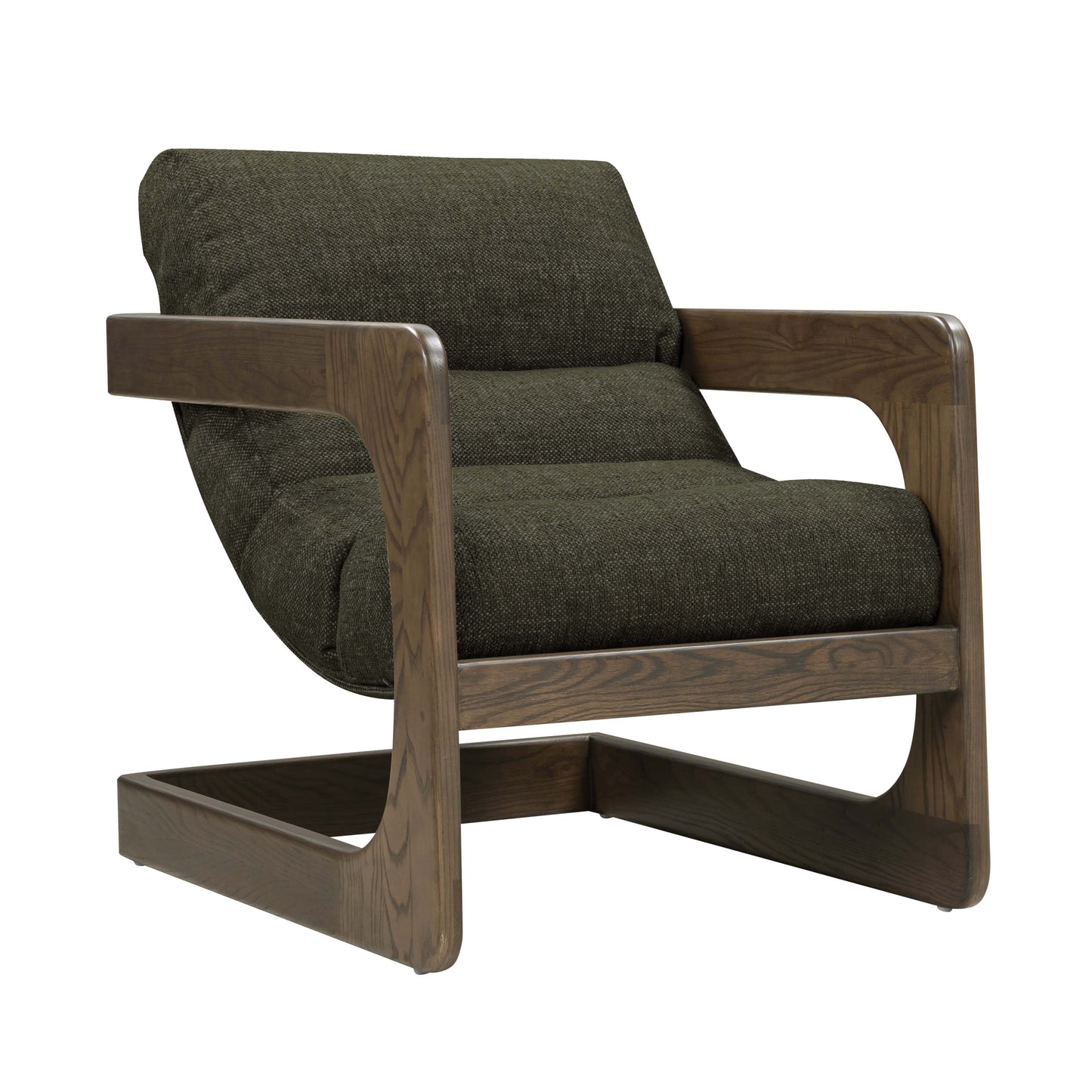 Palma Contract-Grade Textured Weave Fabric Accent Chair - Forest Green