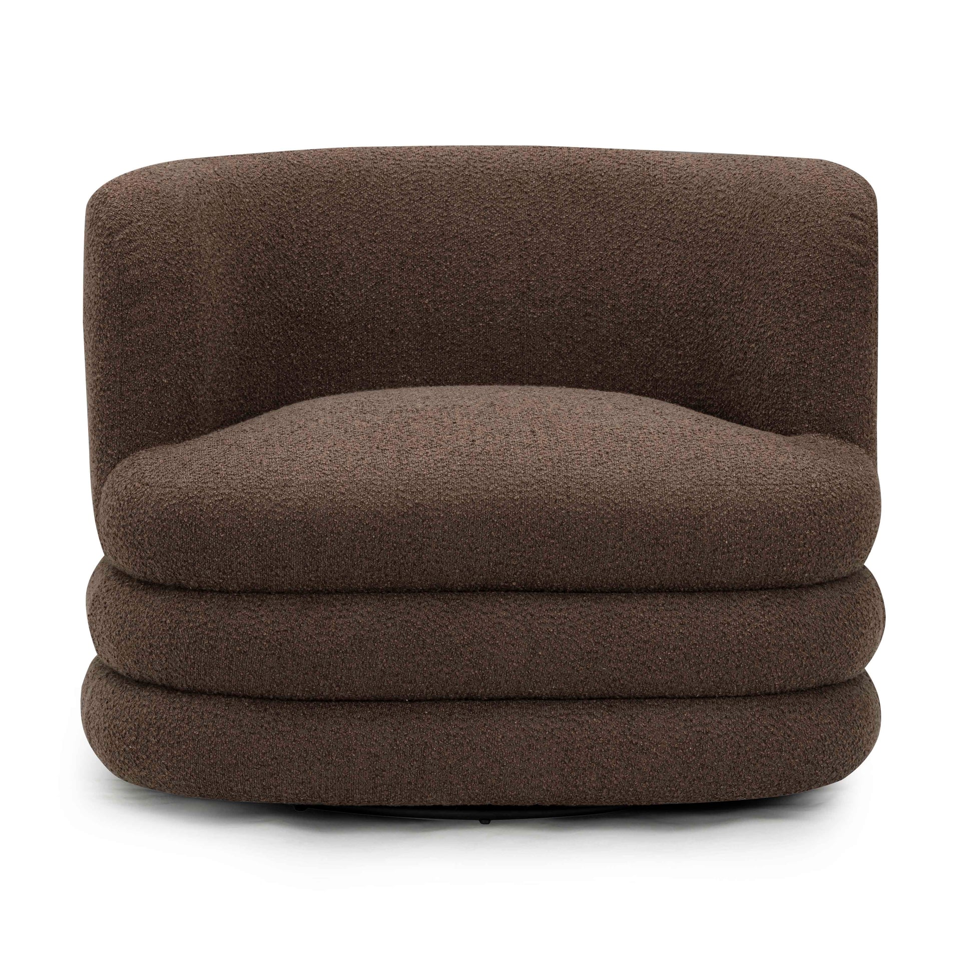 Astor Heavy Performance Boucle Swivel Hotel Lounge Chair - Brown
