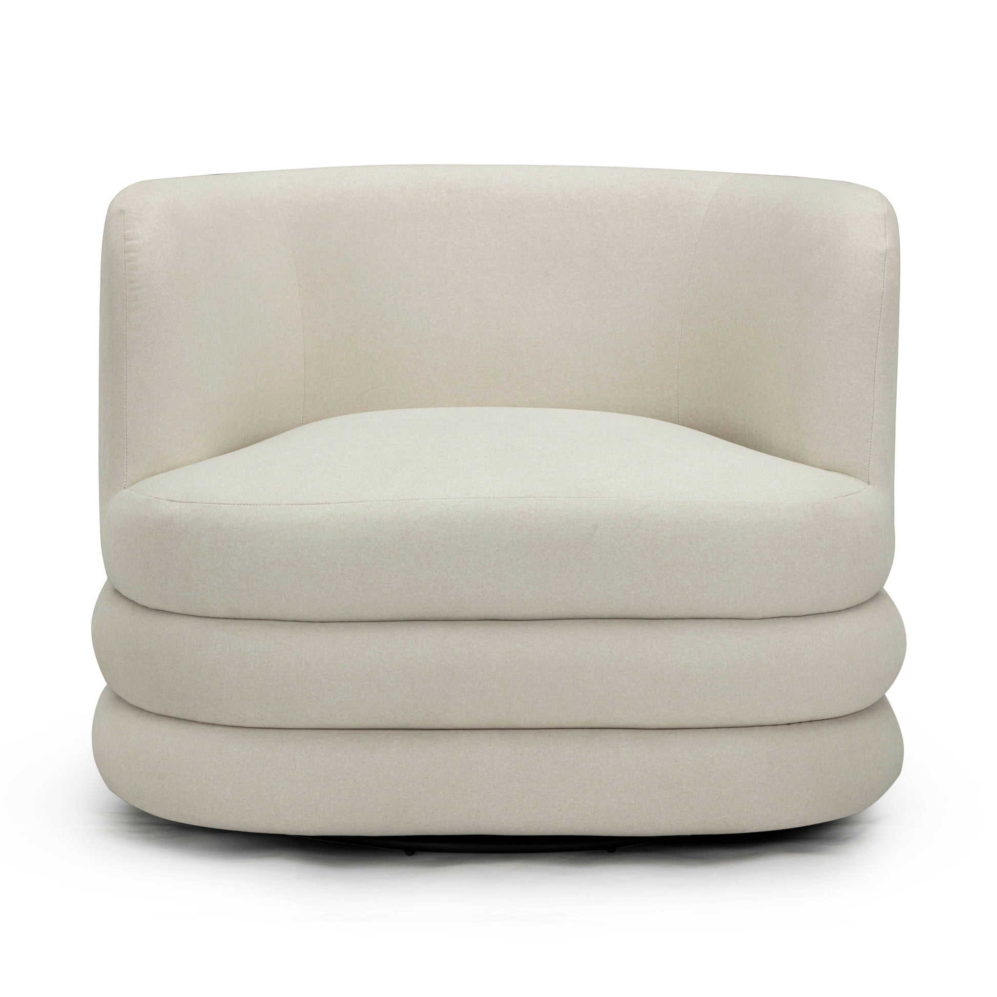 Astor Performance Faux Mohair Swivel Hotel Lounge Chair - Cream