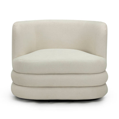 Astor Performance Faux Mohair Swivel Hotel Lounge Chair - Cream