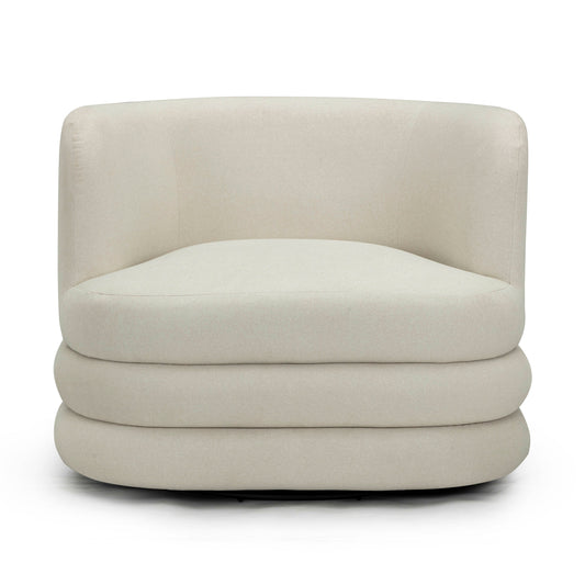 Astor Performance Faux Mohair Swivel Hotel Lounge Chair - Cream