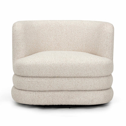 Astor Heavy Performance Boucle Swivel Hotel Lounge Chair - Cream