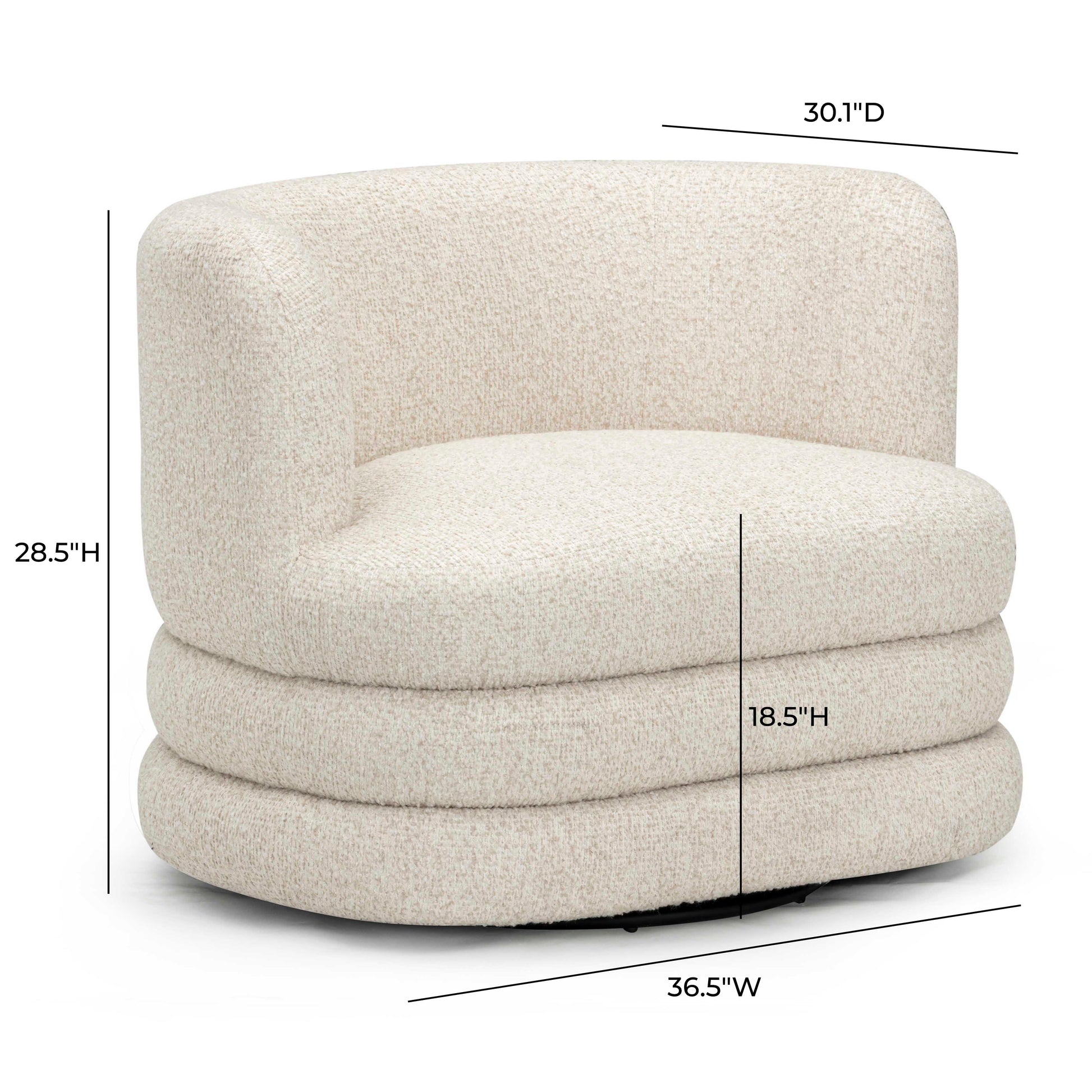 Astor Heavy Performance Boucle Swivel Hotel Lounge Chair