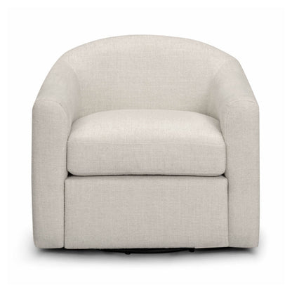 Thao Contract-Grade Basketweave Fabric Swivel Accent Chair - Cream
