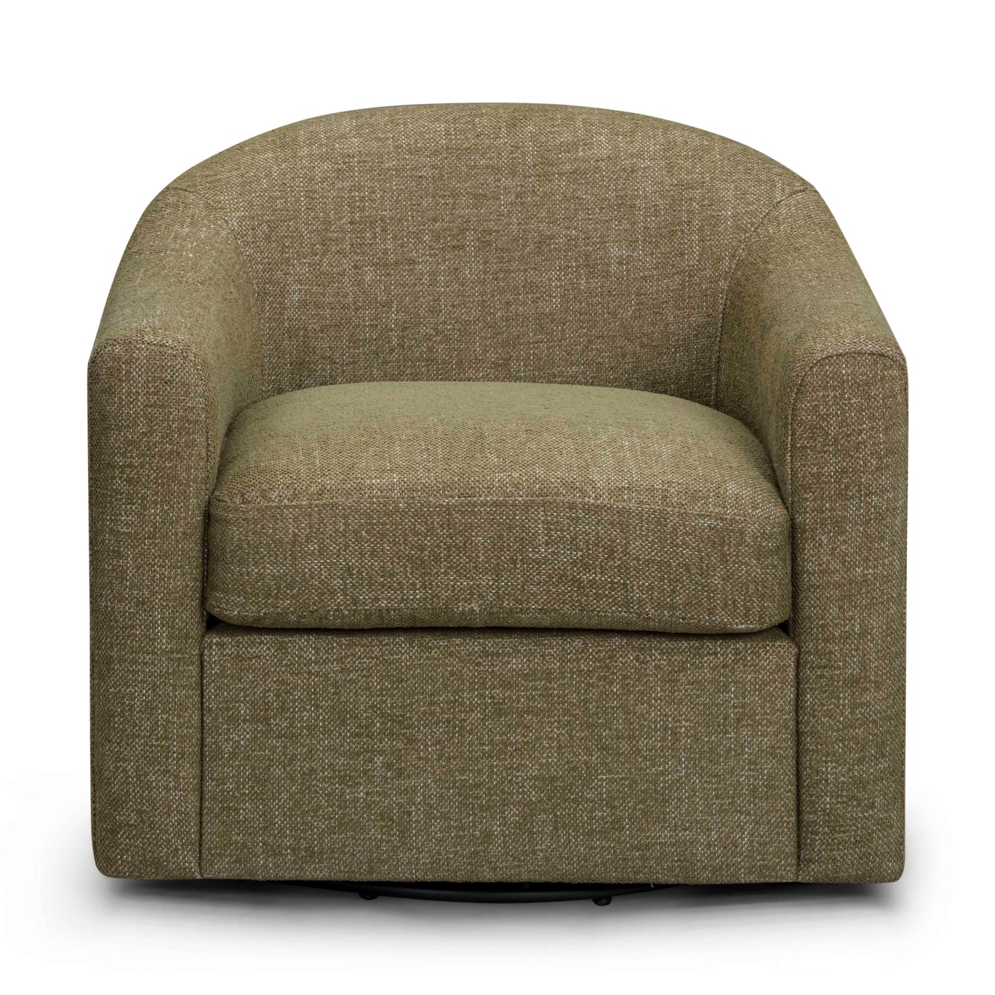Thao Contract-Grade Basketweave Fabric Swivel Accent Chair - Green