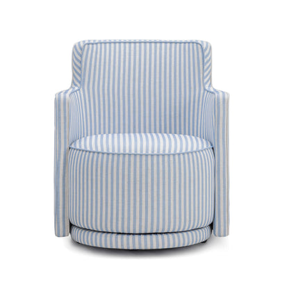 Passe Striped Linen Swivel Accent Chair