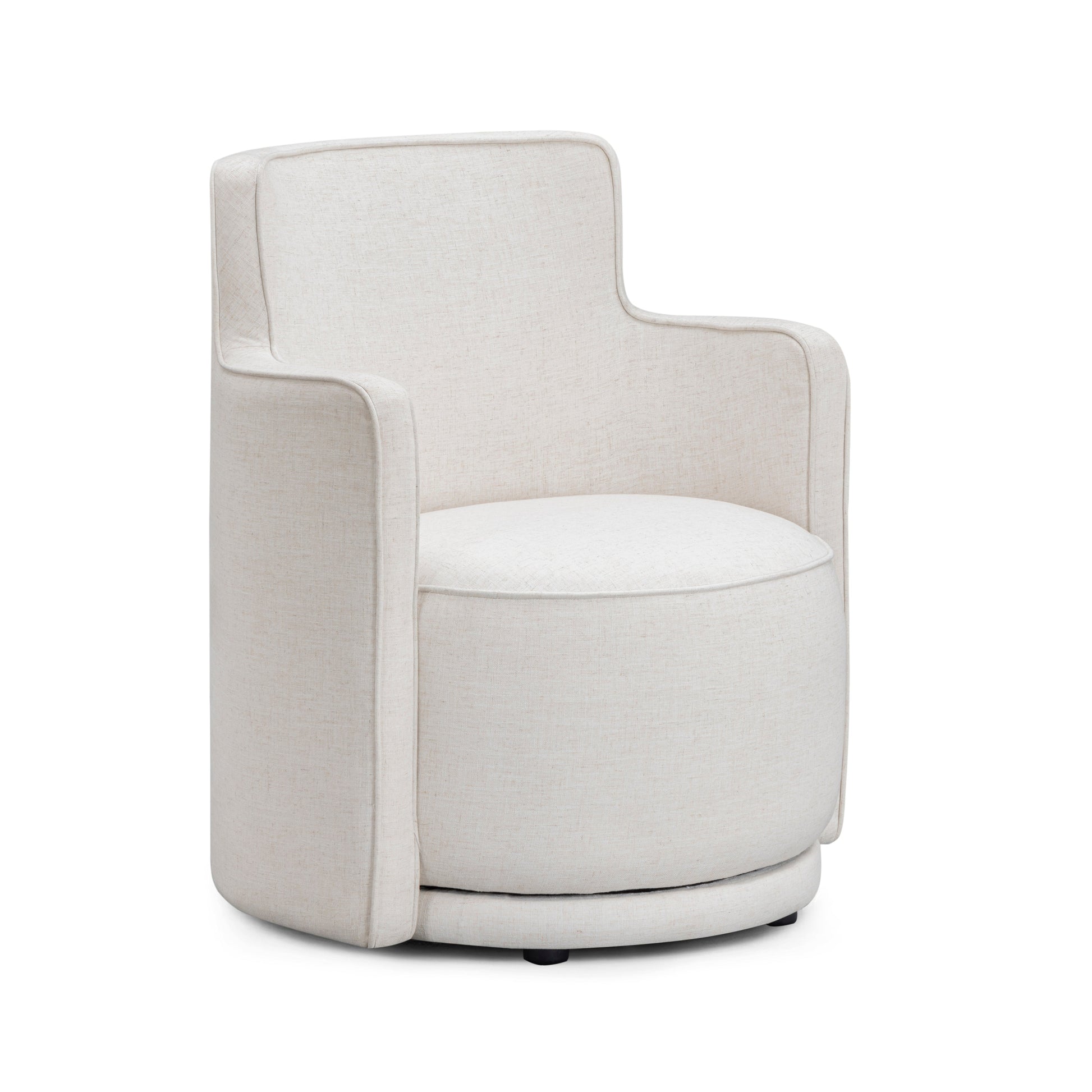 Passe Cream Upcycled Performance Linen Swivel Accent Chair - Default Variant