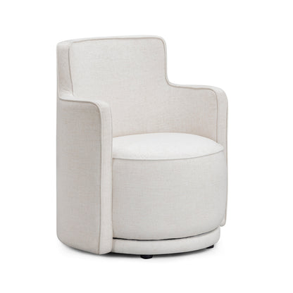 Passe Cream Upcycled Performance Linen Swivel Accent Chair - Default Variant