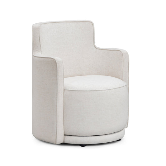 Passe Cream Upcycled Performance Linen Swivel Accent Chair - Default Variant