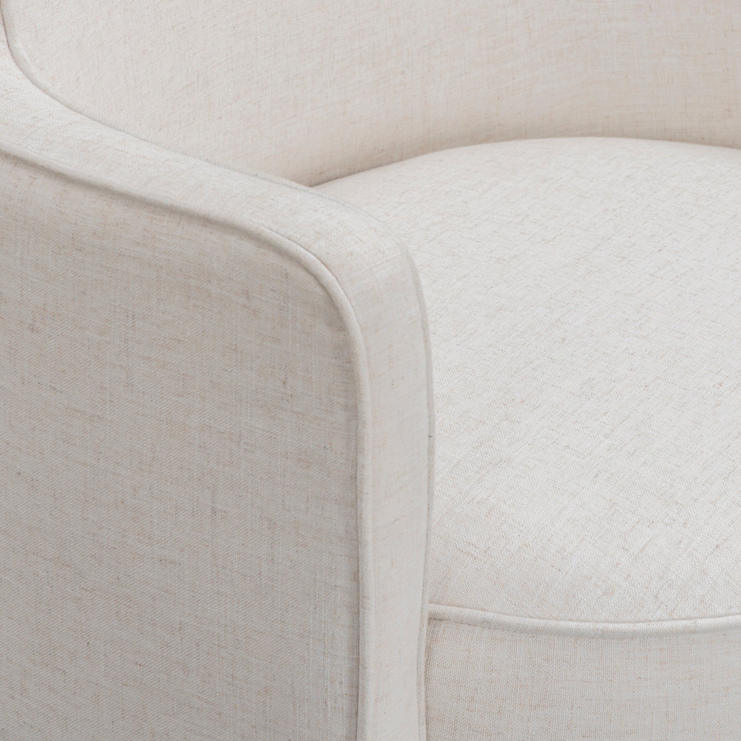 Passe Cream Upcycled Performance Linen Swivel Accent Chair