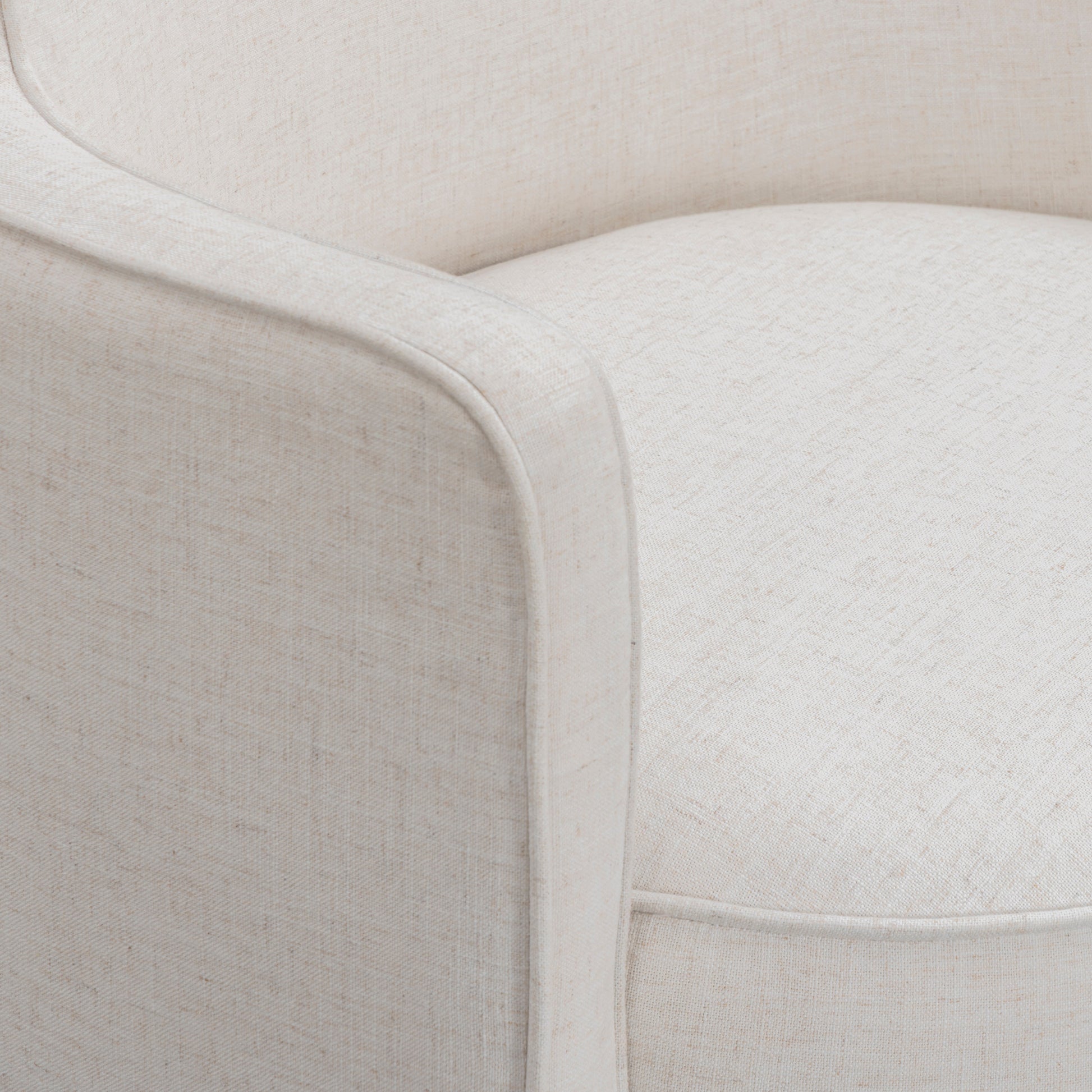 Passe Cream Upcycled Performance Linen Swivel Accent Chair
