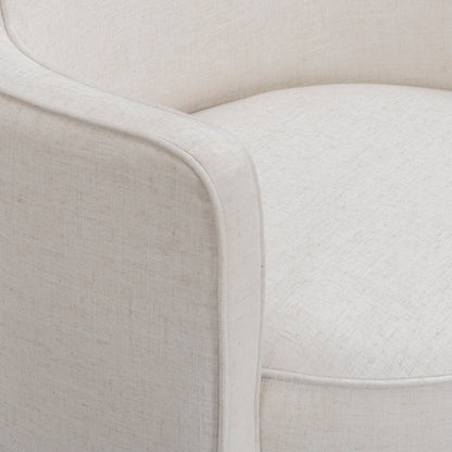 Passe Cream Upcycled Performance Linen Swivel Accent Chair