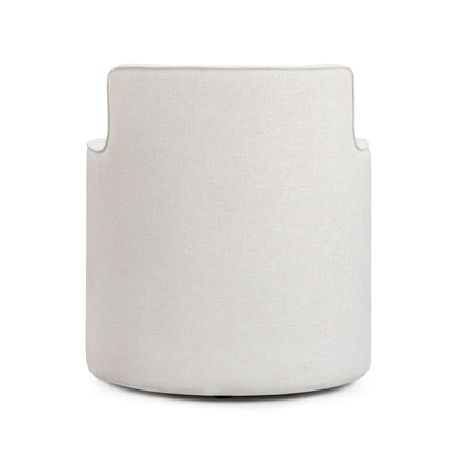 Passe Cream Upcycled Performance Linen Swivel Accent Chair