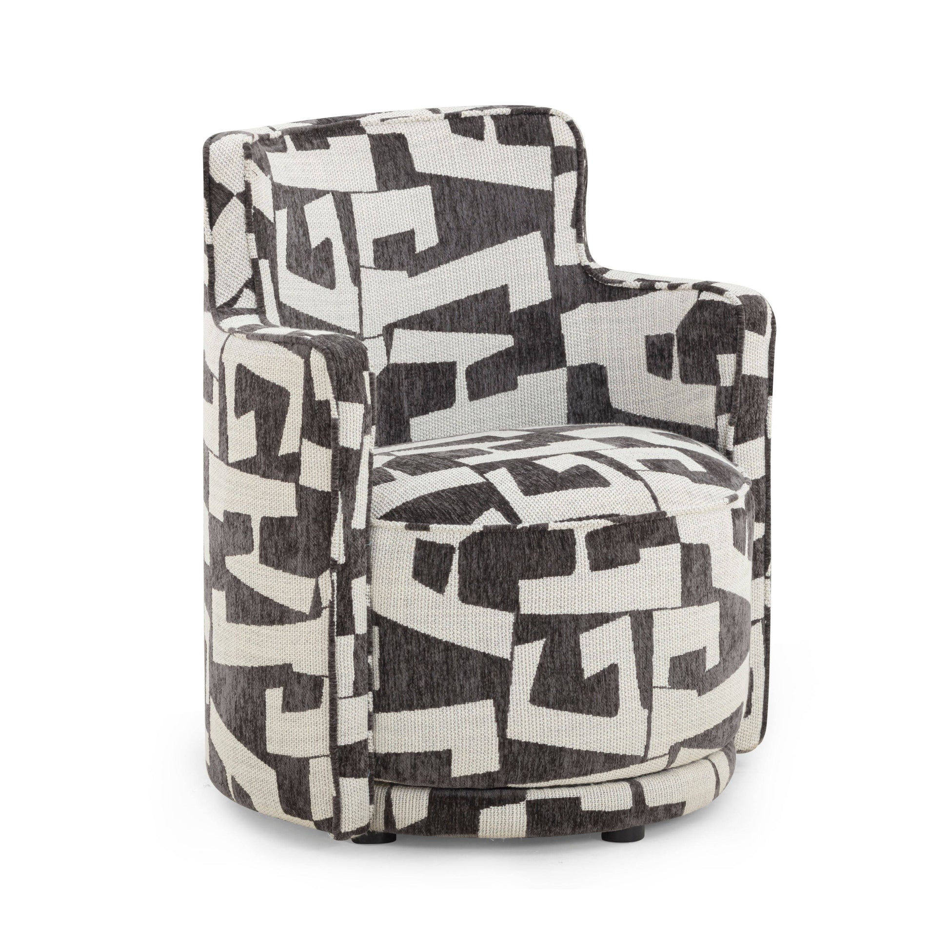 Passe Black Performance Jacquard Swivel Accent Chair - Default Variant