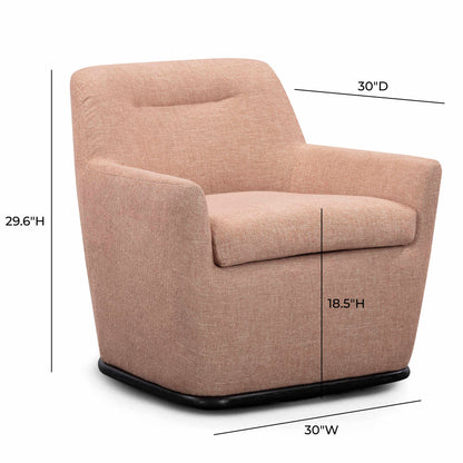 Mado Peach Textured Contract-Grade Fabric Swivel Accent Chair