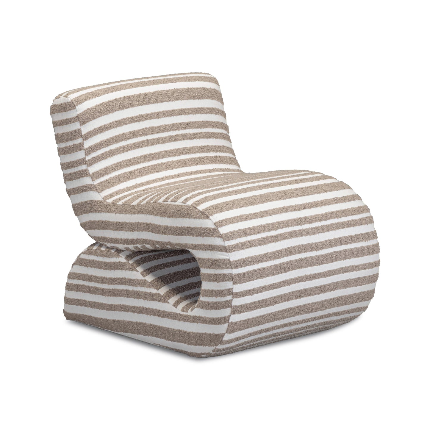 Senna Taupe Organic Stripes Contract-Grade Jacquard Fabric Accent Chair - Default Variant