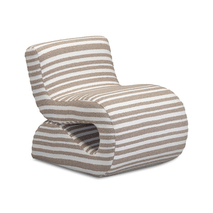 Senna Taupe Organic Stripes Contract-Grade Jacquard Fabric Accent Chair - Default Variant