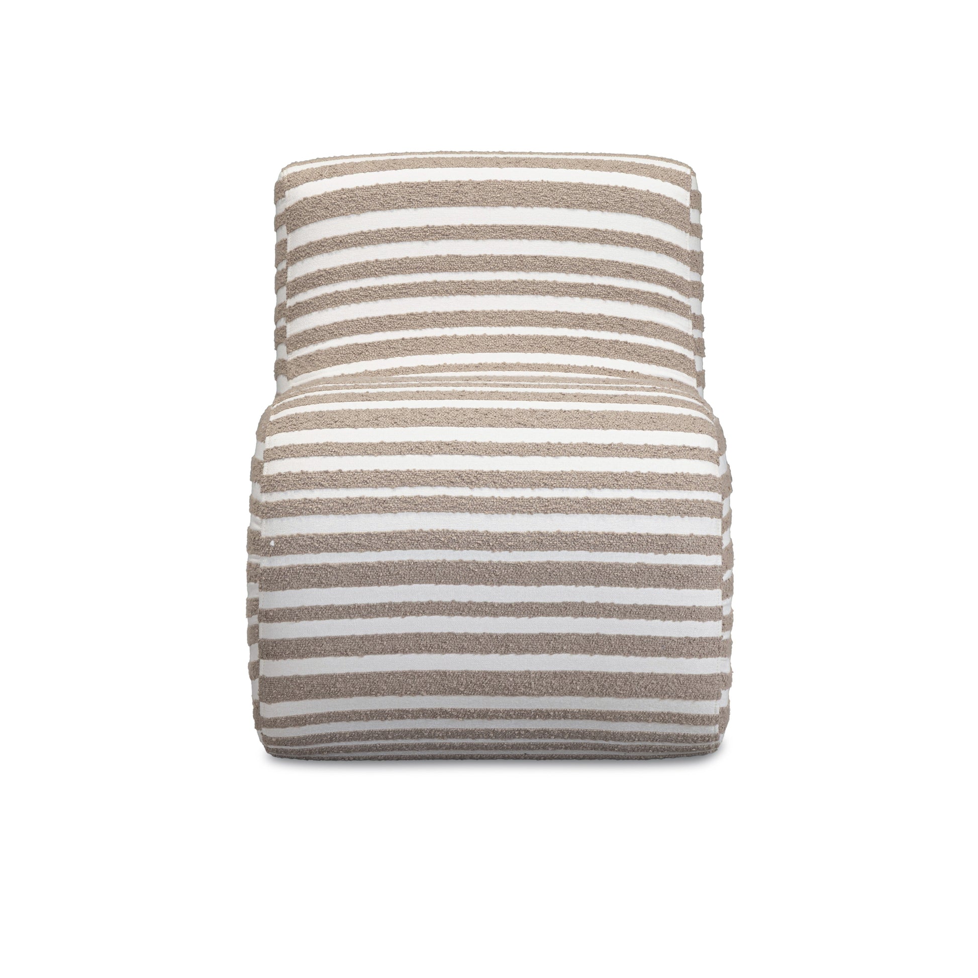 Senna Taupe Organic Stripes Contract-Grade Jacquard Fabric Accent Chair
