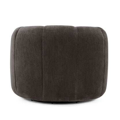 Jasmine Upcycled Contract-Grade Basketweave Fabric Swivel Accent Chair