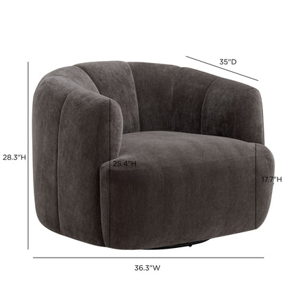Jasmine Upcycled Contract-Grade Basketweave Fabric Swivel Accent Chair