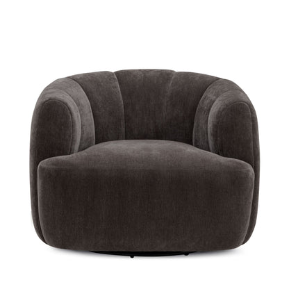 Jasmine Upcycled Contract-Grade Basketweave Fabric Swivel Accent Chair