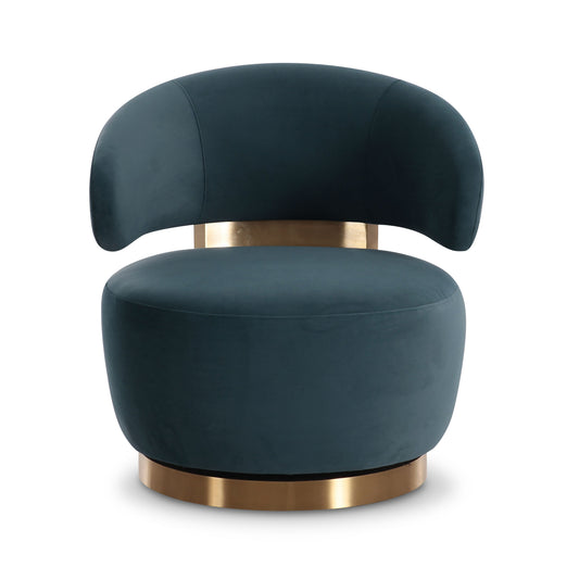 Austin Dark Teal Performance Velvet Swivel Accent Chair - Default Variant