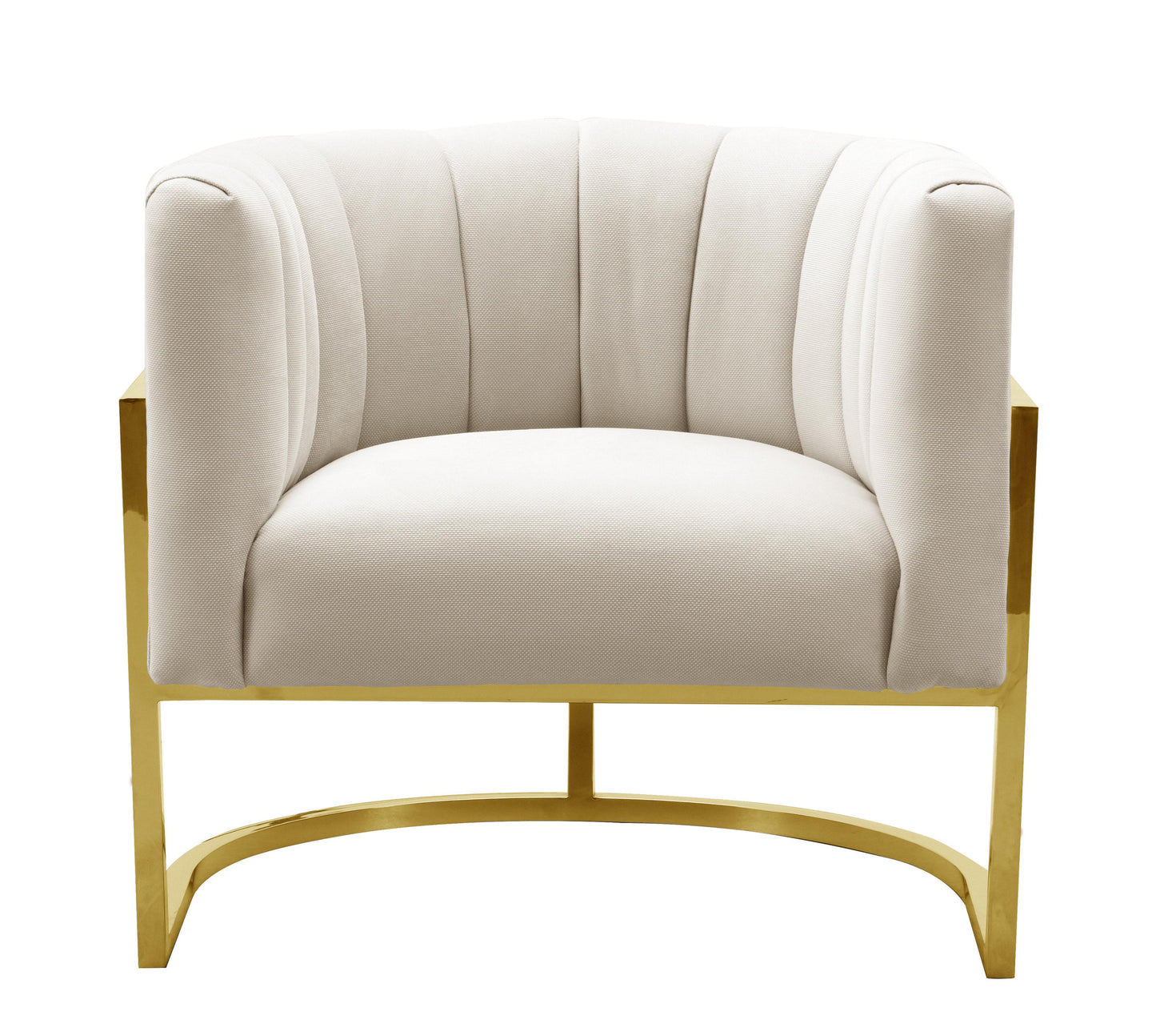 Magnolia Spotted Cream Performance Velvet Accent Chair
