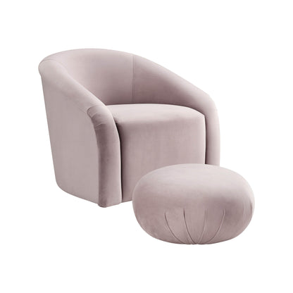 Boboli Velvet Chair and Ottoman Set