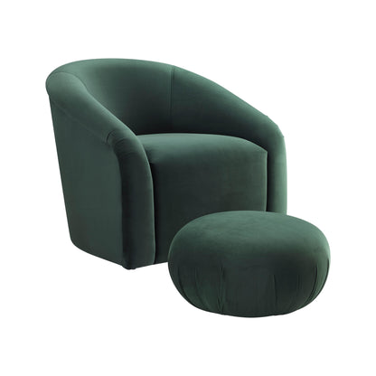 Boboli Velvet Chair and Ottoman Set
