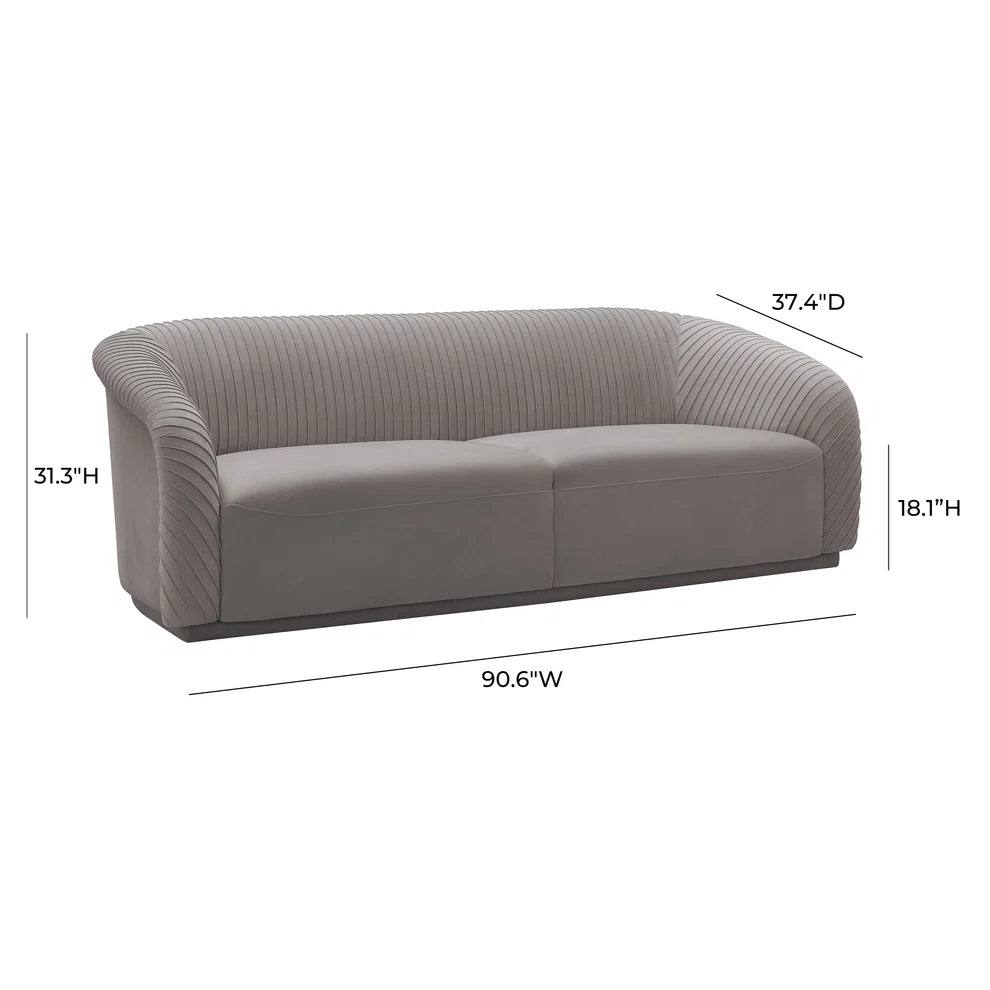 Yara 90.6" Pleated Performance Velvet Sofa by Inspire Me! Home Decor